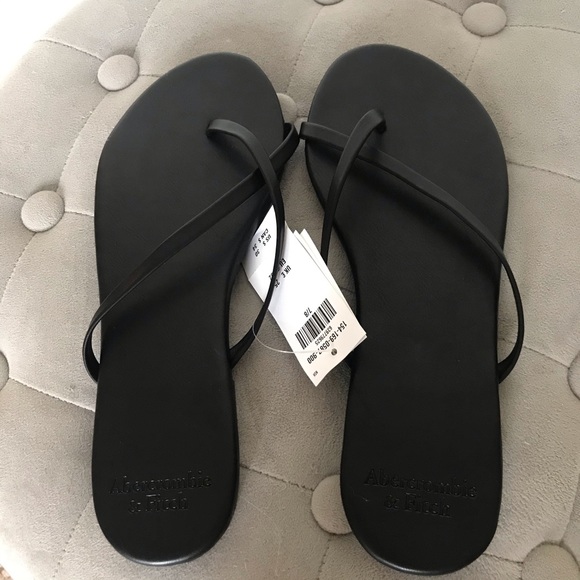 Black Abercrombie & Fitch Sandals size 7/8 - Picture 1 of 2